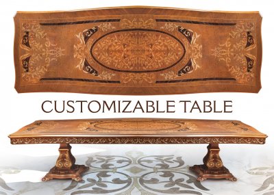 CUSTOM TABLE<br/>Customizable Rectangular Dining Table - cm 300x130x79h
